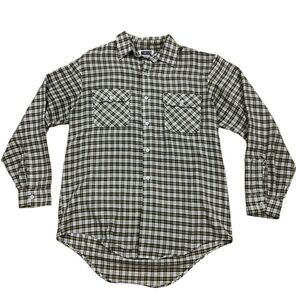 Men's Classic Plaid Button-Down Shirt - Black and White